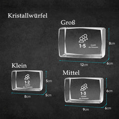 Personalisierter 3D Kristall mit Foto - 24-Eckiger Glasblock, horizontale Lasergravur und LED-Sockel für unvergessliche Erinnerungen