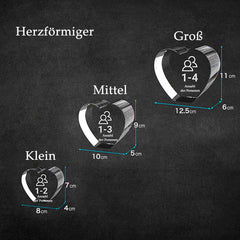 Personalisierter Herz-Kristall mit 3D Foto - Lasergravur Andenken, 3D Glasfoto mit Leuchtsockel Geschenk