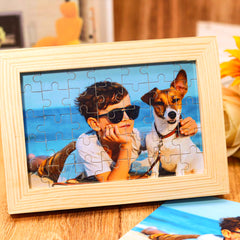 Personalisierbares DIY Holz Puzzle mit Foto – Bild im Rahmen oder Flasche – Persönliches Geschenk für Familie, Freunde & Partner
