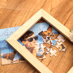 Personalisierbares DIY Holz Puzzle mit Foto – Bild im Rahmen oder Flasche – Persönliches Geschenk für Familie, Freunde & Partner