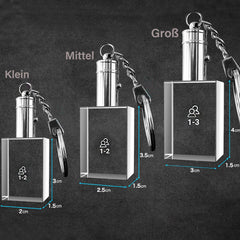 Personalisierte Kristall Schlüsselanhänger - Rechteck Anhänger mit Gravur 2D/3D-Skizzen Foto,Erinnerungs Dekorativer Geschenk