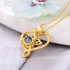 Personalisierte Foto Projektion Schmetterling Herz Halskette – Ein funkelndes Geschenk für besondere Erinnerungen