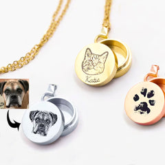 Personalisierte Asche Kette Mit Bild Gravur - Schlichter Runder Anhänger Erinnerungsstück Geschenk für Sie und Ihn