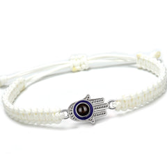 Personalisierte Hamsa Hand Schutzamulett Armband mit Bild - Fatimas Hand mit bösem Blick, Amulett Gedenkgeschenk mit Erinnerungen