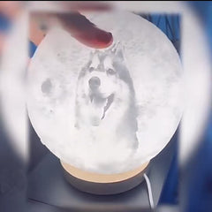 Personalisierte 3D Mondlampe mit Foto und Gravur – Wählbare Größen mit Holzständer – Perfektes Erinnerungs Foto Geschenk