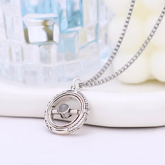 Personalisierte Foto Projektion Kette - Sterlingsilber Retro Astronomieball,mit dem sich verändernden Universum spielen können