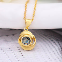 Personalisierte Kette mit Foto Drin - Rose Anhänger mit Foto Projektion