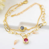 Foto Armband mit Projektion – Herz Doppellagige Armband mit Geburtsstein