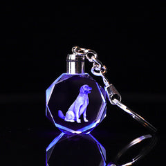 Personalisierte Kristall Schlüsselanhänger - Achteckiger Runder Anhänger mit Gravur 2D/3D-Skizzenfoto,Erinnerungs Geschenk