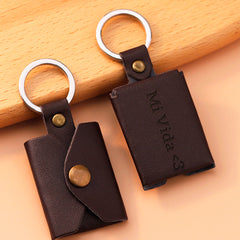 Personalisierter Foto Leder Schlüsselanhänger, Minialbum, Kleine Tasche, 3-4 Bilder & Text, Kreatives Geschenk für ihn