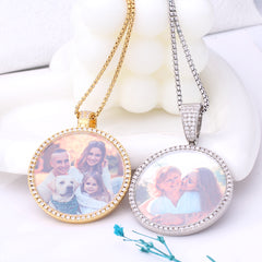 Personalisierte Foto Runde Kette mit Bild - Medaillon mit Foto