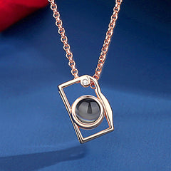 Personalisierte Foto Projektion Kette - Kamera Anhänger, Kette mit Bild