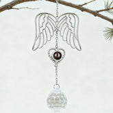 Personalisierter Engelsflügel Herz Kristallanhänger mit Foto im Stein – Kreatives Weihnachtsgeschenk