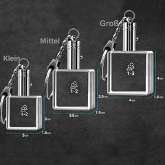 Personalisierte Kristall Schlüsselanhänger mit Bilder - Quadratischer Anhänger mit Gravur 2D/3D Foto,Erinnerungs Geschenk