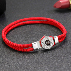 Personalisierte Projektions Armbänder mit Bild im Stein für Paare-Sechszackiger Sternanhänger