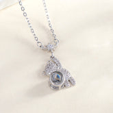 Personalisierte Teddybär Kette mit Bild im Stein - Erinnerungsgeschenk für Sie mit Foto Gravur