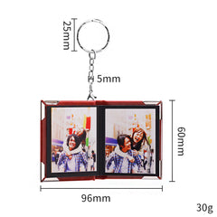 Personalisierter Foto Leder Schlüsselanhänger mit 10 Bilder, Mini Retro Buchalbum, Farb Fotoalbum,Kreatives Erinnerungs Geschenk