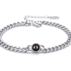 Personalisierte Foto Armband mit Projektion – Dickes Design mit Rundem Stein