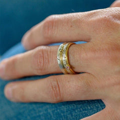 Personalisierter Stapelring – 4 Ringe mit Geburtssteinen und DIY Namensgravur, modisches & kreatives Geschenk für Sie