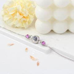 Foto Projektion Armband mit Doppelte Geburtssteine