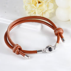 Lederseil Foto Armband mit Bildprojektion – Armband mit Bild Silber und Foto Schmuck