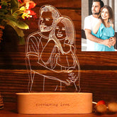 3D Fotolampe mit Gravur – LED Nachtlicht, dimmbar, Holzsockel, perfektes Geschenk für jeden Anlass
