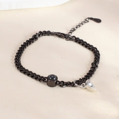 925 Silber Personalisiert Dicke Seitenkette Freundschafts Armband mit Bild Magnetisches Herz – Erinnerungsgeschenk für Paar & BFF