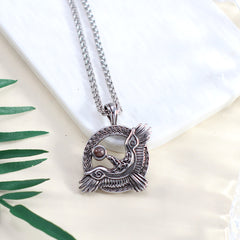 Viking Odin Raben Anhänger – Kette mit Bild im Stein für Männer, Personalisierbares Foto & Text, Geschenke für Männer mit Foto