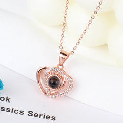 Personalisierte Foto Projektion Kette - Verbundene Herzen