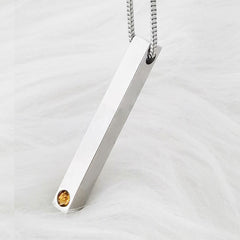 Personalisierte 3D Bar Kette mit Geburtsstein & Gravur - Geschenke zum Muttertag, Vatertag, Geburtstag, Jahrestag für Sie & Ihn