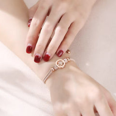 925 Silber Personalisierte Paar Armbänder mit Bild im Stein - Kreis mit Gravur 'LOVE', Romantisches Geschenk für Paare & Freunde