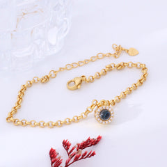 Personalisierte Armbänder mit Foto – Runder Zirkon Anhänger Geschenk für Sie