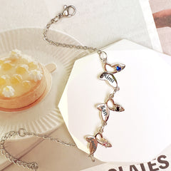 Personalisiertes Schmetterlings Armband mit Geburtssteinen & Namen – Einzigartiges Geschenk für sie