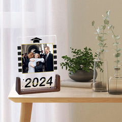 Personalisierter Beleuchteter Bilderrahmen mit Fotos & Gravur - LED Nachtlicht, Glückwunsch zum Schulabschluss, Erinnerungsgeschenk