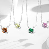 Sterlingsilber Personalisierte Geburtsstein Saturn kette – Runder Zirkonia Planeten Anhänger mit Sternen, Geschenke für Sie