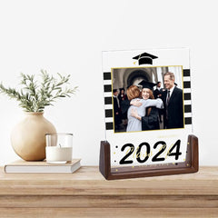 Personalisierter Beleuchteter Bilderrahmen mit Fotos & Gravur - LED Nachtlicht, Glückwunsch zum Schulabschluss, Erinnerungsgeschenk