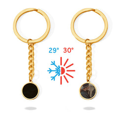 Personalisierte Schwarzer Runden Magische Foto Schlüsselanhänger mit verstecktem Bild & Gravur - Kreative Geschenke nde Lieben