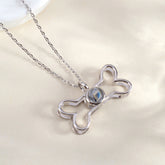 Personalisierte Silber Hunde Knochen Kette mit Foto im Stein - Liebevolles Erinnerungsgeschenk für Tierfreunde mit Foto & Gravur