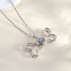 Personalisierte Silber Hunde Knochen Kette mit Foto im Stein - Liebevolles Erinnerungsgeschenk für Tierfreunde mit Foto & Gravur