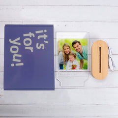 Personalisierte LED Fotolampe mit Holzsockel, Farbbilder & Text – Schlafzimmer, Hochzeit, Party & Werbung Dekorationen Geschenk