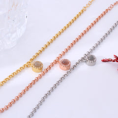 Personalisierte Armbänder mit Foto – Runder Zirkon Anhänger Geschenk für Sie