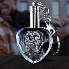 Personalisierte Kristall Schlüsselanhänger - Herz Anhänger mit Gravur 2D/3D-Skizzenfoto,Erinnerungs Geschenk für Frauen