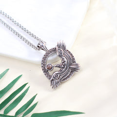 Viking Odin Raben Anhänger – Kette mit Bild im Stein für Männer, Personalisierbares Foto & Text, Geschenke für Männer mit Foto