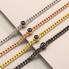 Personalisierte Foto Armband mit Projektion – Dickes Design mit Rundem Stein