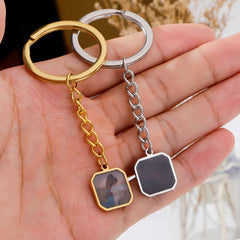 Thermoaktive Foto Schlüsselanhänger mit verstecktem Bild – Schwarzer Quadrat Anhänger, erscheint durch Körperwärme