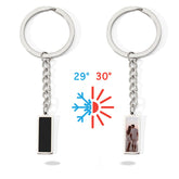 Personalisierte Schwarzer Bar Magische Schlüsselanhänger mit deinem geheimen Foto & Gravur – sichtbar durch Wärme