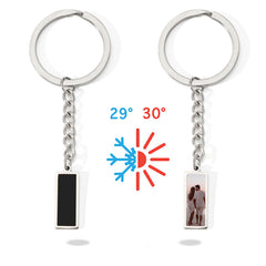 Personalisierte Schwarzer Bar Magische Schlüsselanhänger mit deinem geheimen Foto & Gravur – sichtbar durch Wärme