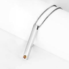 Personalisierte 3D Bar Kette mit Geburtsstein & Gravur - Geschenke zum Muttertag, Vatertag, Geburtstag, Jahrestag für Sie & Ihn