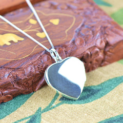 Personalisierte 925 Silber Foto Medaillon Kette – Herz im Herz Anhänger, Platz für 4 Fotos, Perfektes Geschenk für die Liebe