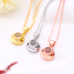 Personalisierte Kette mit Foto Drin - Rose Anhänger mit Foto Projektion